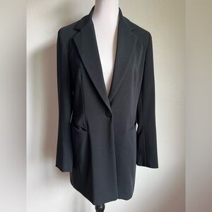 Gianni Vintage Corporate Core Classic Career Shoulder Pad Long Black Blazer Sz 8
